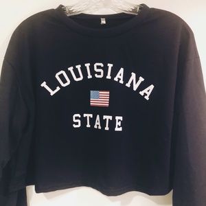 Louisiana State Navy Blue Cropped Sweatshirt NWOT